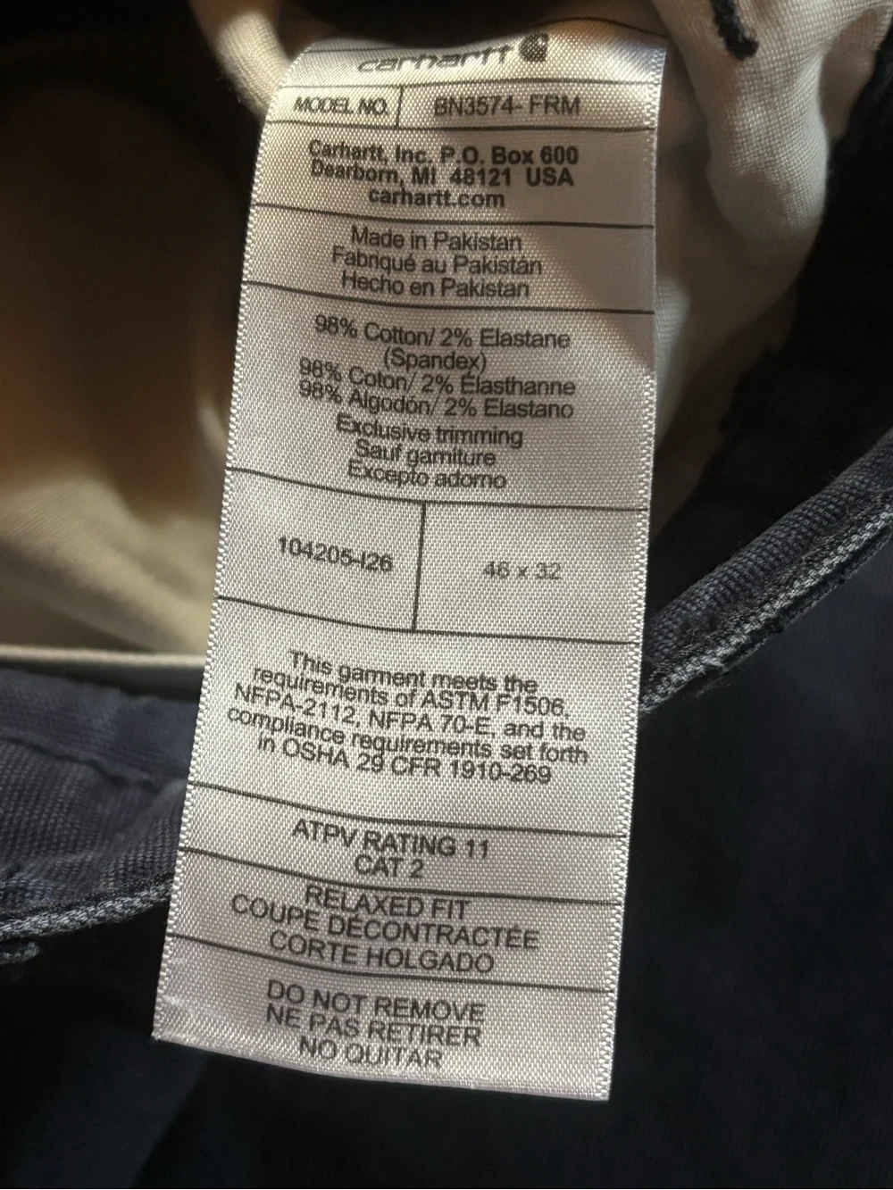 Carhartt Black Relaxed-Fit Work Pants with Logo Waistband